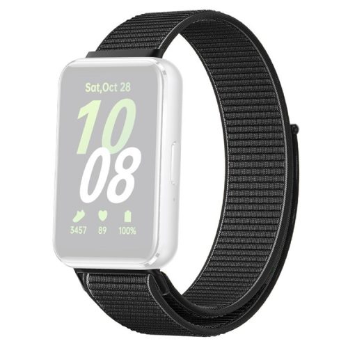 For Samsung Galaxy Fit3 Replacement Strap Braided Nylon Smart Watch Band - Black