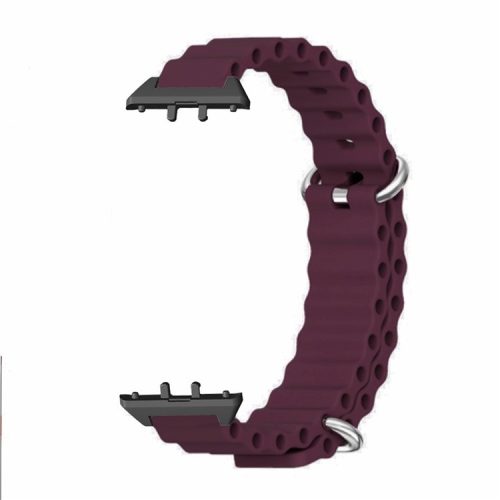 For Samsung Galaxy Fit3 Replacement Strap Drop-resistant Silicone Watch Band - Wine Red