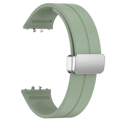 For Samsung Galaxy Fit3 Replacement Wrist Band Soft Silicone Watch Band with Magnetic Folding Buckle - Grey Green