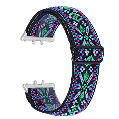 For Samsung Galaxy Fit3 SM-R390 Elastic Watch Strap Fashionable Pattern Wrist Band (Silver Buckle) - 19