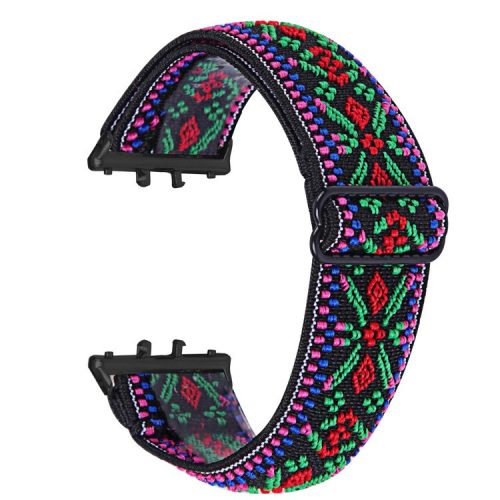 For Samsung Galaxy Fit3 SM-R390 Elastic Wrist Band Pattern Design Watch Strap (Black Buckle) - 16