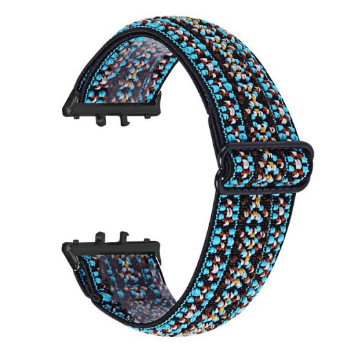 For Samsung Galaxy Fit3 SM-R390 Elastic Wrist Band Pattern Design Watch Strap (Black Buckle) - 4