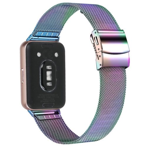 For Samsung Galaxy Fit3 SM-R390 Milanese Mesh Band Stainless Steel Watch Strap - Colorful