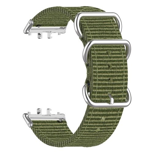 For Samsung Galaxy Fit3 SM-R390 Nylon Watch Strap Three Rings Replacement Wrist Band  - Army Green