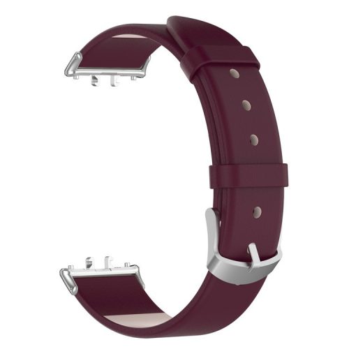 For Samsung Galaxy Fit3 SM-R390 Replacement Wrist Band Adjustable Leather Watch Strap - Wine Red