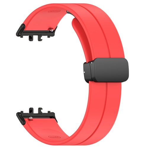 For Samsung Galaxy Fit3 SM-R390 Silicone Strap Replacement Wrist Band with Folding Buckle - Red