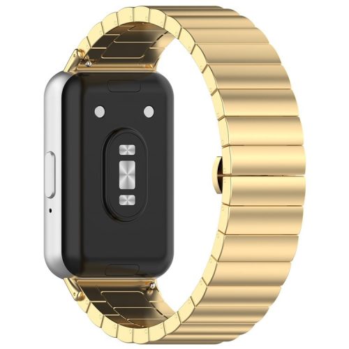 For Samsung Galaxy Fit3 SM-R390 Stainless Steel Strap Butterfly Buckle Replacement Band - Gold