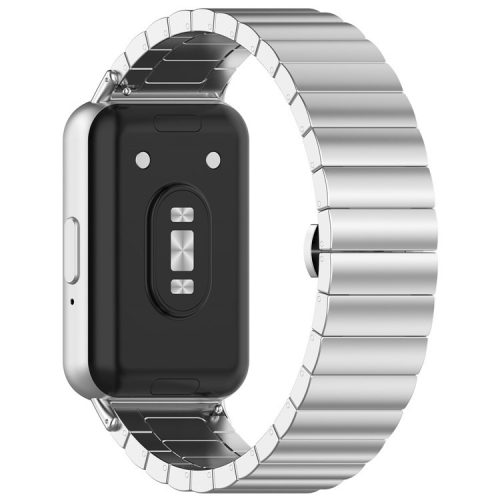 For Samsung Galaxy Fit3 SM-R390 Stainless Steel Strap Butterfly Buckle Replacement Band - Silver