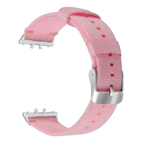 For Samsung Galaxy Fit3 SM-R390 Watch Band Nylon Canvas Strap Replacement - Pink