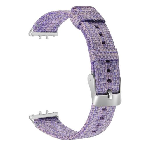 For Samsung Galaxy Fit3 SM-R390 Watch Band Nylon Canvas Strap Replacement - Purple