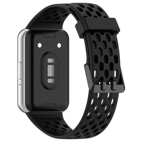 For Samsung Galaxy Fit3 Strap Replacement Silicone Breathable Watch Bracelet - Black