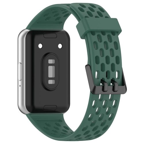 For Samsung Galaxy Fit3 Strap Replacement Silicone Breathable Watch Bracelet - Dark Green