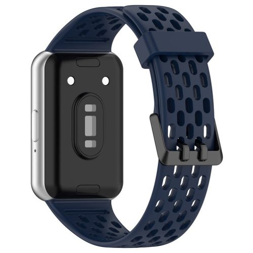 For Samsung Galaxy Fit3 Strap Replacement Silicone Breathable Watch Bracelet - Midnight Blue