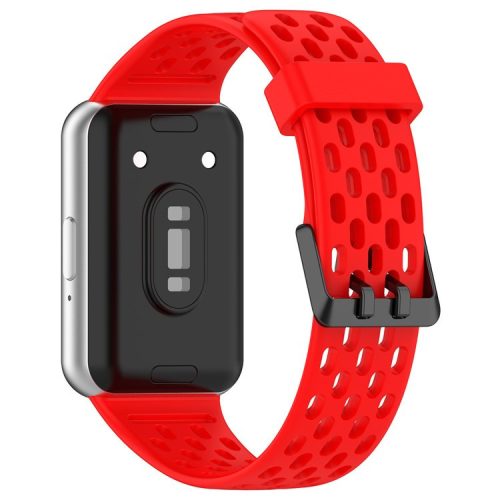 For Samsung Galaxy Fit3 Strap Replacement Silicone Breathable Watch Bracelet - Red