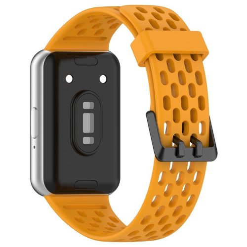 For Samsung Galaxy Fit3 Strap Replacement Silicone Breathable Watch Bracelet - Yellow