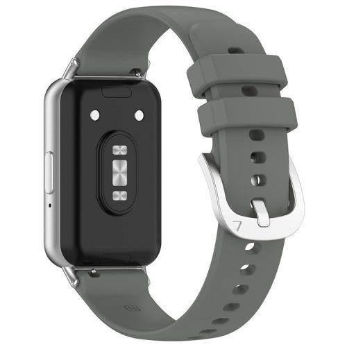 For Samsung Galaxy Fit3 Watch Band Soft Silicone Strap Replacement - Dark Grey