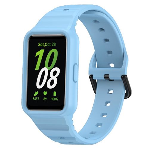 For Samsung Galaxy Fit3 Watch Bracelet Soft Silicone Integrated Strap Replacement - Blue