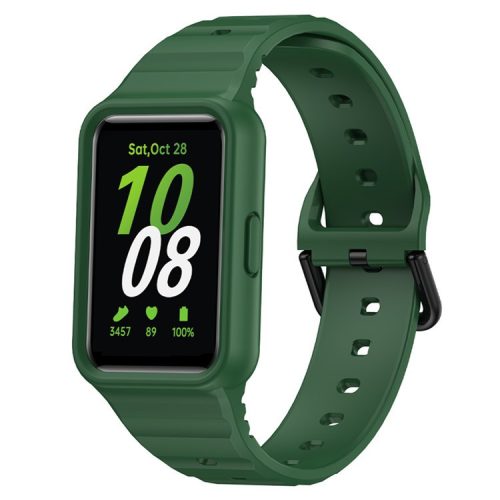 For Samsung Galaxy Fit3 Watch Bracelet Soft Silicone Integrated Strap Replacement - Green