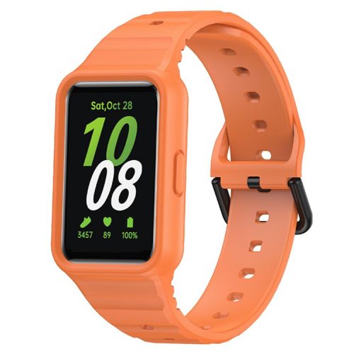 For Samsung Galaxy Fit3 Watch Bracelet Soft Silicone Integrated Strap Replacement - Orange