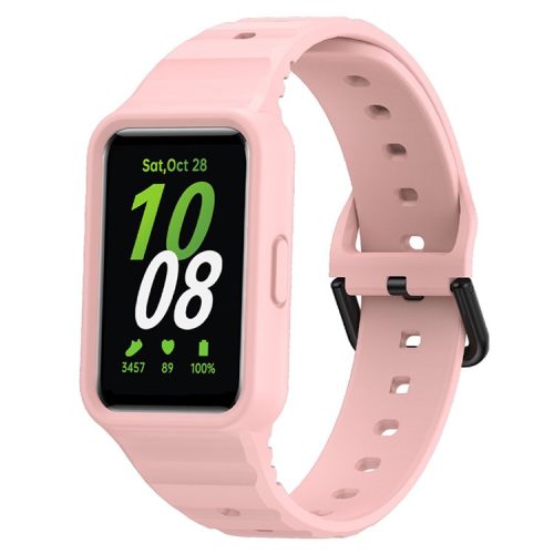 For Samsung Galaxy Fit3 Watch Bracelet Soft Silicone Integrated Strap Replacement - Pink