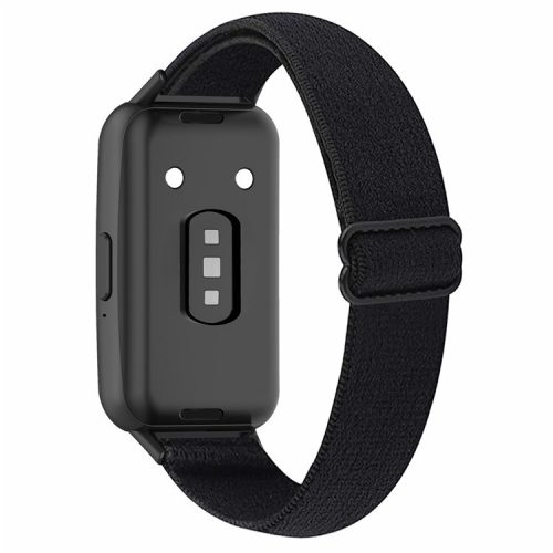 For Samsung Galaxy Fit3 Watch Strap Elastic Nylon Adjustable Smart Watch Band - Black