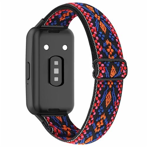 For Samsung Galaxy Fit3 Watch Strap Elastic Nylon Adjustable Smart Watch Band - Orange Pink