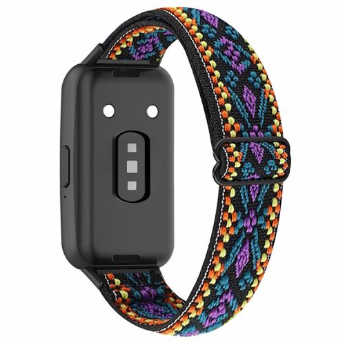 For Samsung Galaxy Fit3 Watch Strap Elastic Nylon Adjustable Smart Watch Band - Purple