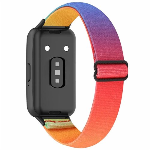 For Samsung Galaxy Fit3 Watch Strap Elastic Nylon Adjustable Smart Watch Band - Rainbow