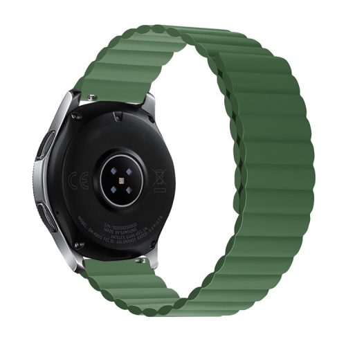 For Samsung Galaxy Watch 3 45mm / Gear S3 Frontier / Classic Magnetic Silicone Watch Band 22mm Quick Release Smart Watch, Size: L - Green