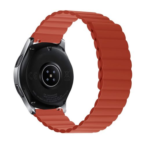 For Samsung Galaxy Watch 3 45mm / Gear S3 Frontier / Classic Magnetic Silicone Watch Band 22mm Quick Release Smart Watch, Size: L - Red