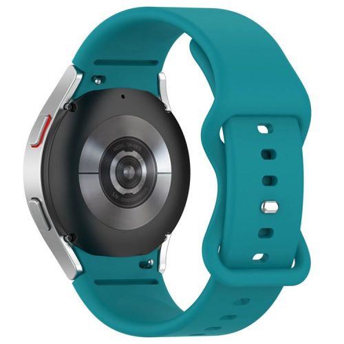 For Samsung Galaxy Watch 4/Watch 4 Classic Silicone Watch Band 20mm Quick Release Wrist Strap with Butterfly Buckle for Sports Watch - Cyan