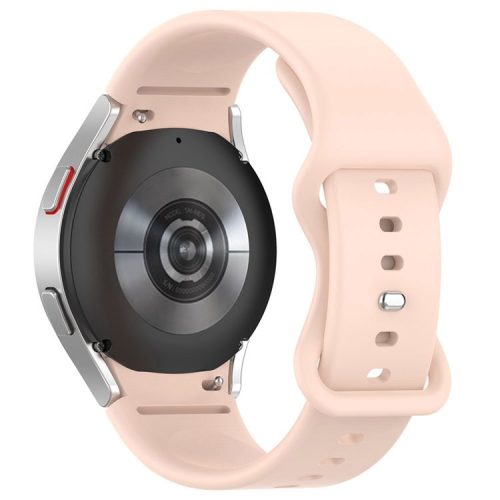 For Samsung Galaxy Watch 4/Watch 4 Classic Silicone Watch Band 20mm Quick Release Wrist Strap with Butterfly Buckle for Sports Watch - Pink