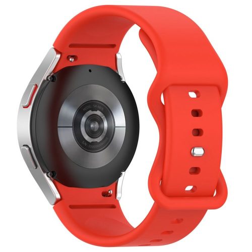 For Samsung Galaxy Watch 4/Watch 4 Classic Silicone Watch Band 20mm Quick Release Wrist Strap with Butterfly Buckle for Sports Watch - Red