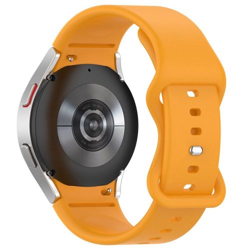 For Samsung Galaxy Watch 4/Watch 4 Classic Silicone Watch Band 20mm Quick Release Wrist Strap with Butterfly Buckle for Sports Watch - Yellow