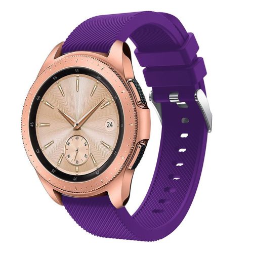 For Samsung Galaxy Watch 42mm Twill Texture Silicone Watch Bracelet, Width: 20mm - Purple