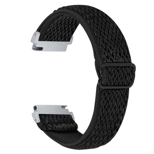 For Samsung Galaxy Watch 46mm/Watch3 45mm Adjustable Elastic Watch Strap Universal Watch Band with Buckle - Black