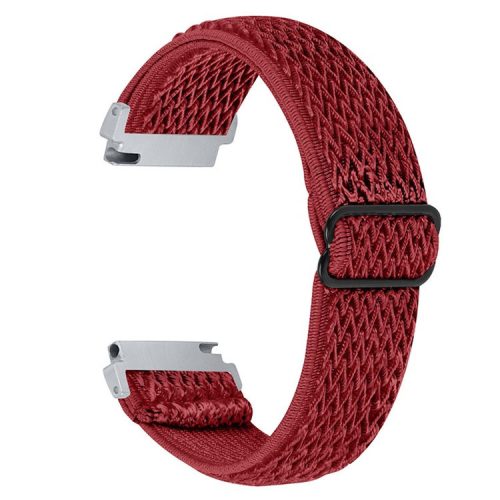 For Samsung Galaxy Watch 46mm/Watch3 45mm Adjustable Elastic Watch Strap Universal Watch Band with Buckle - Red