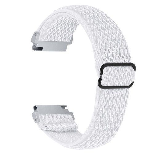 For Samsung Galaxy Watch 46mm/Watch3 45mm Adjustable Elastic Watch Strap Universal Watch Band with Buckle - White