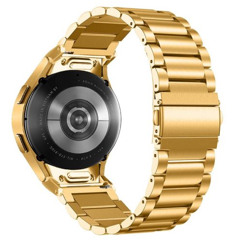 For Samsung Galaxy Watch 5 / 5 Pro / Watch FE 40mm / Watch4 / Watch4 Classic 46mm Stainless Steel Strap Quick Release Connector Watch Band - Gold