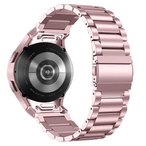 For Samsung Galaxy Watch 5 / 5 Pro / Watch FE 40mm / Watch4 / Watch4 Classic 46mm Stainless Steel Strap Quick Release Connector Watch Band - Rose Pink