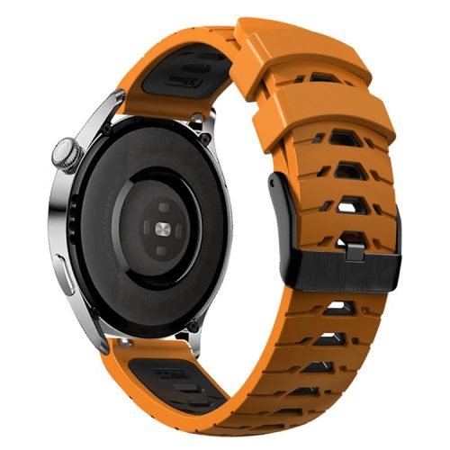 For Samsung Galaxy Watch 5 40mm  /  44mm  /  5 Pro 45mm Silicone Watch Band Replacement Watch Strap with Trapezoid Holes - Orange Black