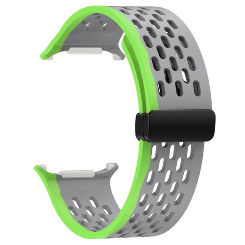 KALEBOL For Samsung Galaxy Watch Ultra 47mm Silicone Band Magnetic Replacement Strap - Grey+Green