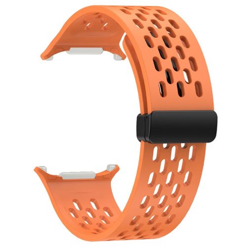 KALEBOL For Samsung Galaxy Watch Ultra 47mm Silicone Band Magnetic Replacement Strap - Orange