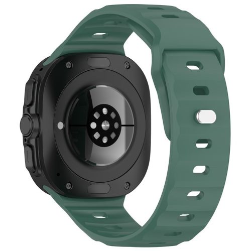 KALEBOL For Samsung Galaxy Watch Ultra 47mm Silicone Watchband Watch Strap with Square Buckle - Dark Green