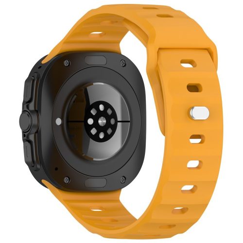 KALEBOL For Samsung Galaxy Watch Ultra 47mm Silicone Watchband Watch Strap with Square Buckle - Yellow