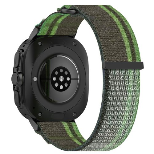 KALEBOL For Samsung Galaxy Watch Ultra 47mm Watch Strap Breathable Nylon Sport Strap - Blackish Green