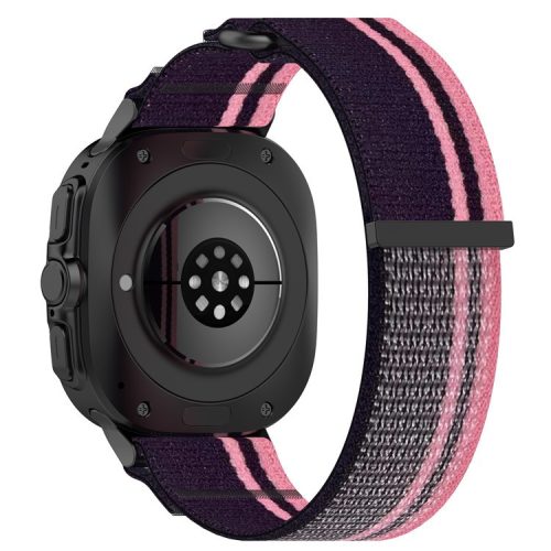 KALEBOL For Samsung Galaxy Watch Ultra 47mm Watch Strap Breathable Nylon Sport Strap - Pink+Purple