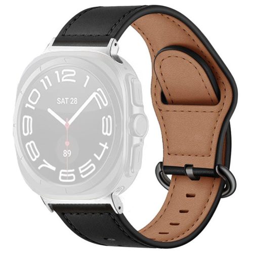 KALEBOL For Samsung Galaxy Watch Ultra 47mm Watch Strap Genuine Cow Leather Wrist Band - Black