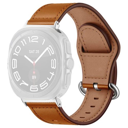 KALEBOL For Samsung Galaxy Watch Ultra 47mm Watch Strap Genuine Cow Leather Wrist Band - Brown