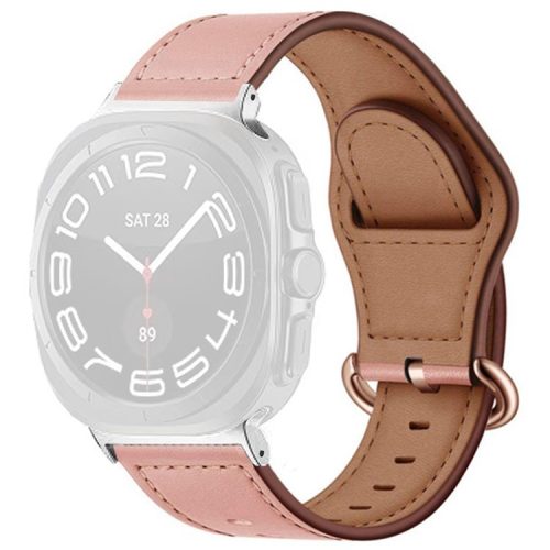 KALEBOL For Samsung Galaxy Watch Ultra 47mm Watch Strap Genuine Cow Leather Wrist Band - Pink